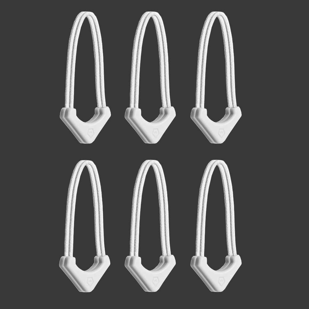 WORRYLESS® Locking Zipper Pullers in Cloudbreak White